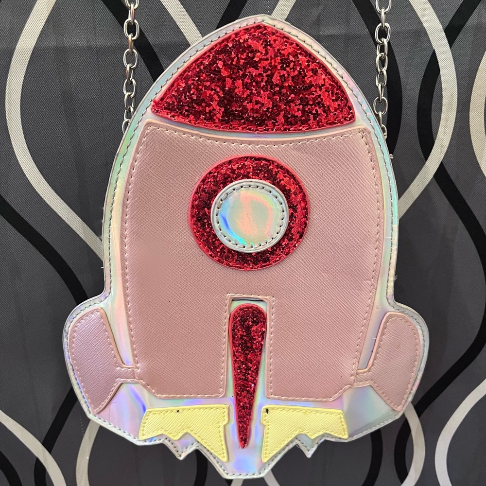Glitter Rocket Ship Purse